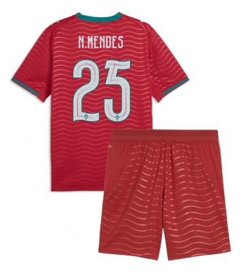 Portugal Nuno Mendes #25 Hemmaställ Barn VM 2026 Kortärmad (+ Korta byxor)